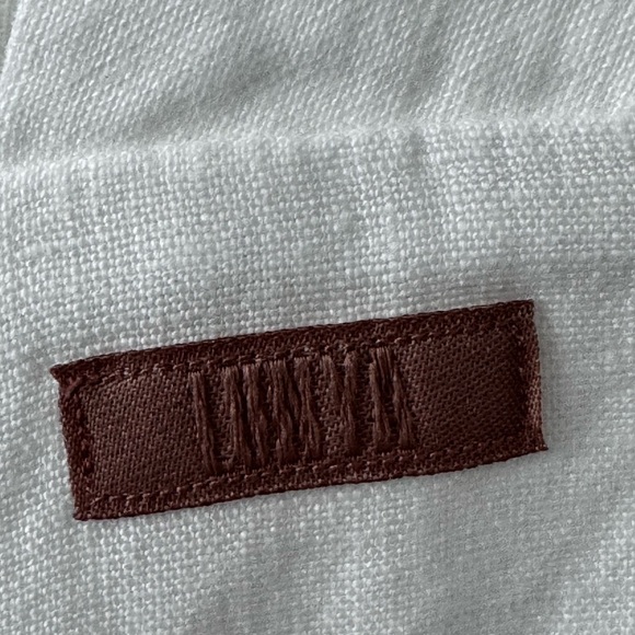 LUNYA Woven Linen Crossback Tank Medium Sincere White Cropped Top Pajama Lounge - Picture 7 of 10